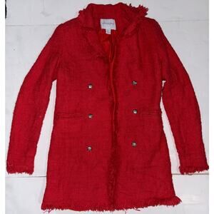 Carolina Belle Montreal cashmere blazer coat red button up small